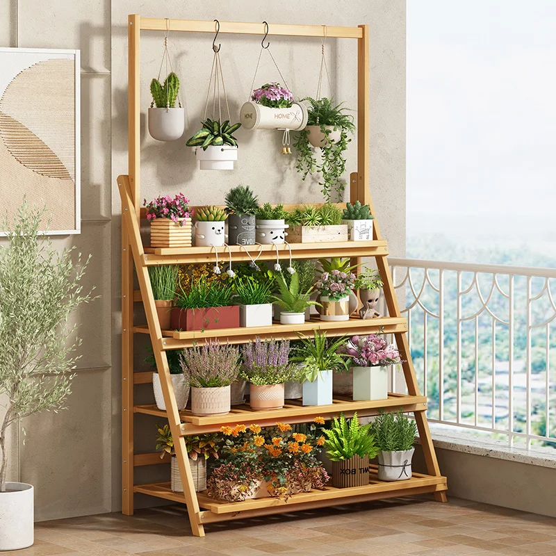 Estante de flores de madera ma - Outdoor Furniture Wood reseña y precio