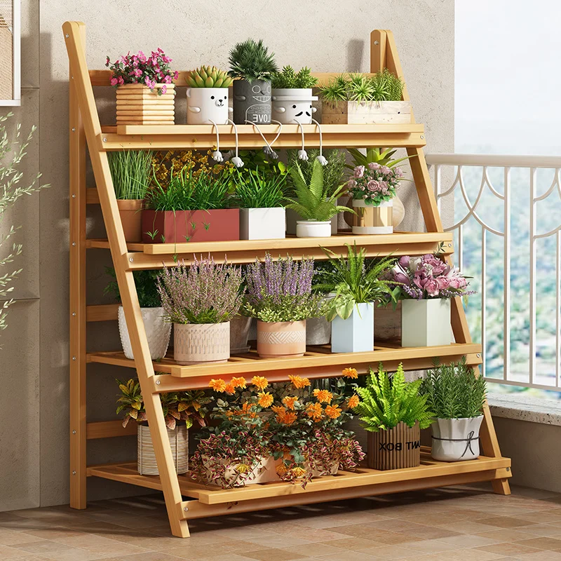 Estante de flores de madera ma - Outdoor Furniture Wood reseña y precio